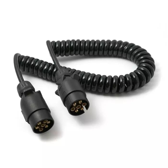 Curly connection cable with 2 plugs, 2.5m long