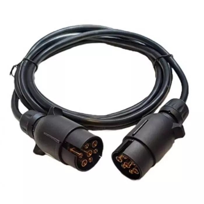 EU Trailer Connecting Cable, 2 Pcs * 7Pin Plastic EU Plug, 3 Meters Cable.