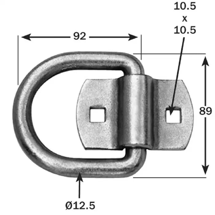 Lashing ring + Cleat 1500 kg. cap.