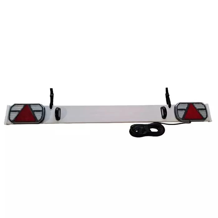 LED Trailer Light Board, DC12-24V, 5ft/1.53m White PVC Board, 2 TB-63RU LED Lights, 2 TL414097 License Plate Lights, 10m Cable w