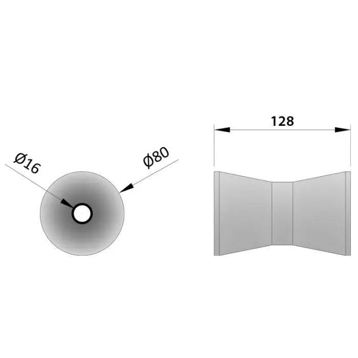 Blue 5" Keel Roller - 16mm Bore