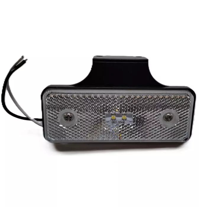 LED Side Marker Light, DC12-24V, PMMA+ABS+PE Housing, Clear Lens, IP65, Screw Base, E-mark Approved.