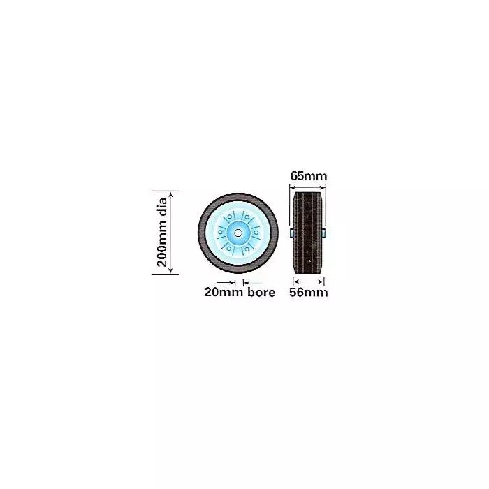 Spare wheel 200mm. dia. for JW118 jockey wheel