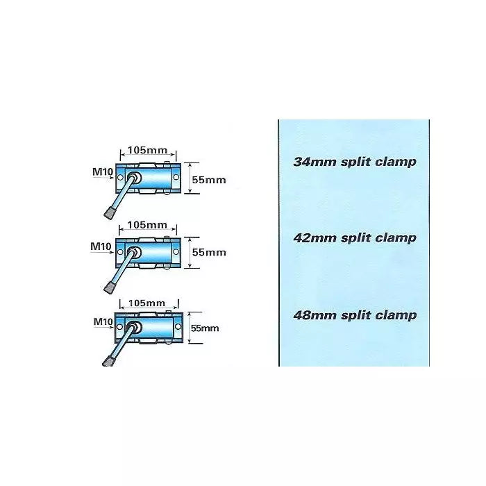 Pressed steel jockey wheel clamp 48mm. dia.