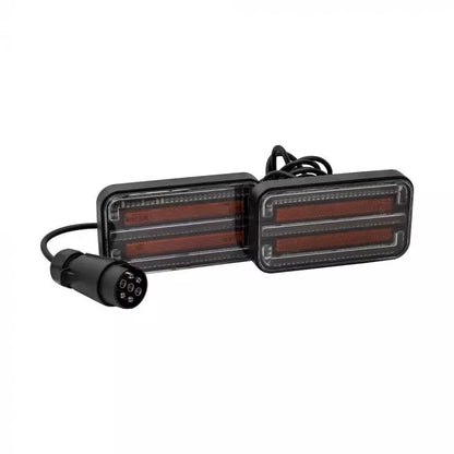 LED Trailer Light Kit, DC12-24V, IP65, Enhanced Magnetic Base, 2.5M Cable Between Lights, 7.5M Cable to Plug, Dynamic Indicator
