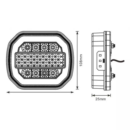 LED Trailer Light Kit, DC12-24V, IP65, Enhanced Magnetic Base, 2.5M Cable Between Lights, 7.5M Cable to Plug, 2 Triangle Reflect