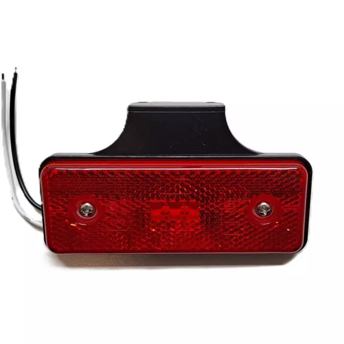 LED Side Marker Light, DC12-24V, PMMA+ABS+PE Housing, Red Lens, IP65, Screw Base, E-mark Approved.