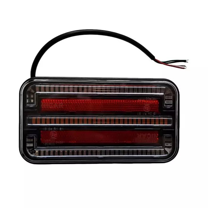 LED Trailer Light(Right), DC12-24V, IP65, Screw Base, Dynamic Design on Indicators, E-mark Approved. Functions: Position/Brake/Indicator/Reflector.