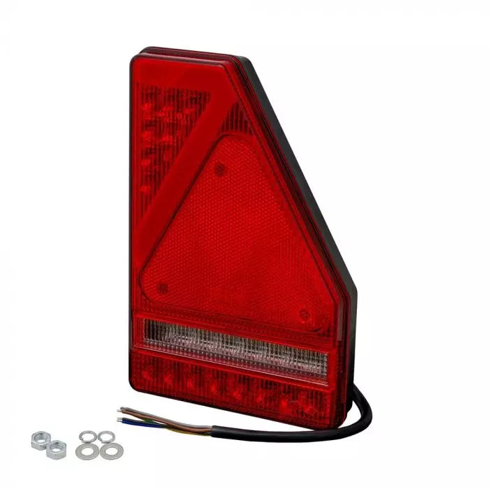 LED Trailer Light (Left), DC12-24V, Rear Position (Dual Mode)/Direction Indicator/Brake/Fog/Reflector, Screw Base, E-Mark Approved